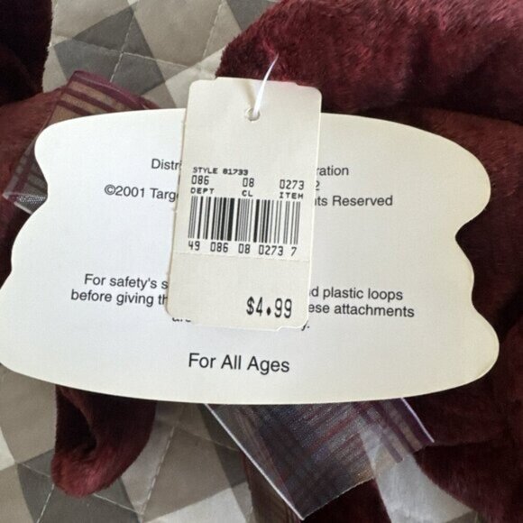 1999 NWT Vintage Commonwealth Plush Stuffed Dog Brown With Cuddle Zone Tag - Picture 7 of 9